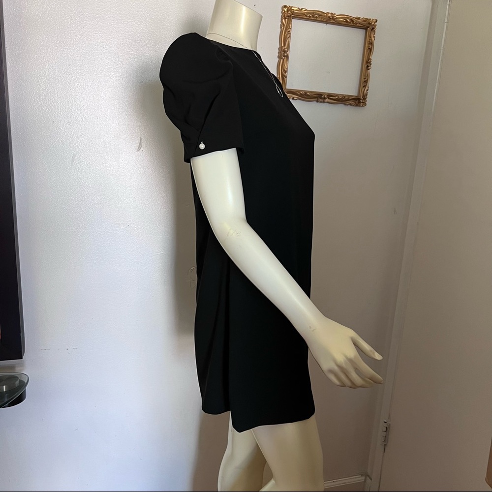 Zara Black Dress Pear Sleeve Detail Mini Dress Size Small LBD Little Black Dress - Picture 7 of 9